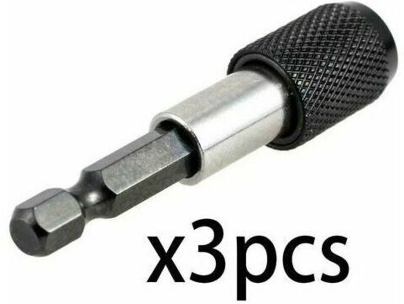 (3-teilig) 6,35 mm Sechskant-Schraubendreher-Bithalter, 60 mm magnetischer Schraubendreher-Verlängerungsgriff, Schrauben...
