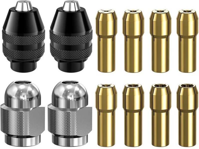 14-teiliges Bohrfutter-Set für Dremel, 1/32" bis 1/8", Ersatz für 4486, Schnellspannfutter, Rotationswerkzeug, Schnellwe...