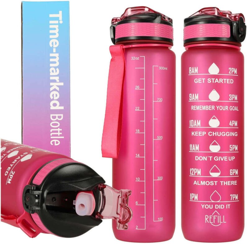 Wasserflasche bidon 1l rosa
