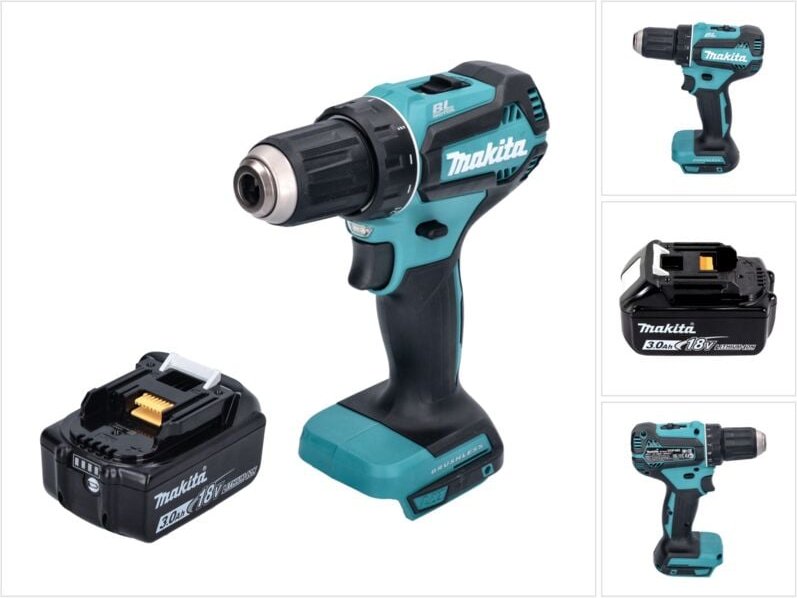 Ddf 485 F1 Akku Bohrschrauber 18 v 50 Nm Brushless + 1x Akku 3,0 Ah - ohne Ladegerät - Makita