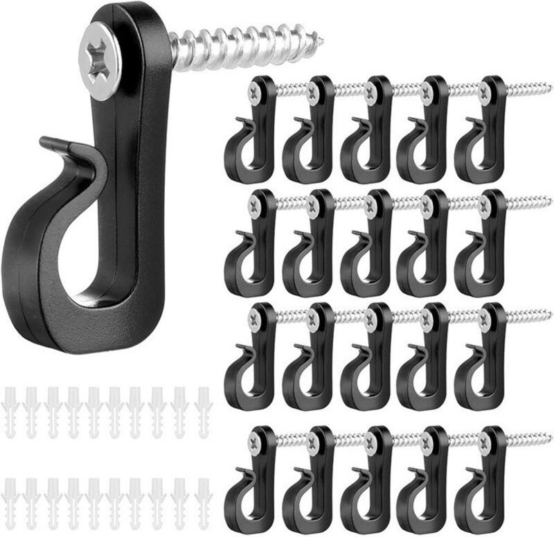 30er-Pack Q-Hanger, Weihnachtsgirlandenhaken mit Kreuzschlitzschrauben, Haken zum Aufhängen im Freien für Zuhause, Outdo...