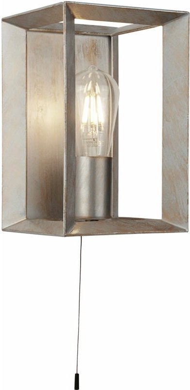 Searchlight - Industrie Stil Wand Leuchte Wohn Zimmer Flur Lampe silber gold gebürstet