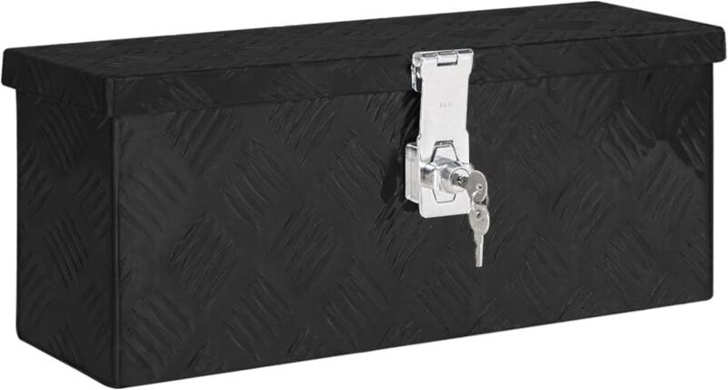 Gbly - Aufbewahrungsbox Schwarz 50x15x20,5 cm Aluminium