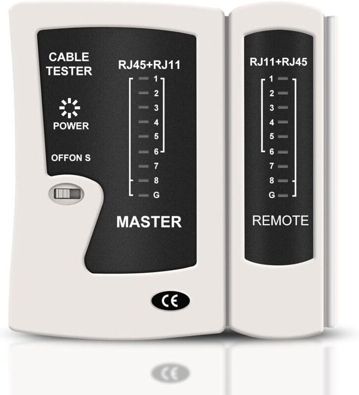 Kabeltester, Netzwerkkabeltester für RJ45- und RJ11-Patchkabel, LAN-Kabeltester, Telefonkabeltester, Cat5-, Cat6-, Cat6A...