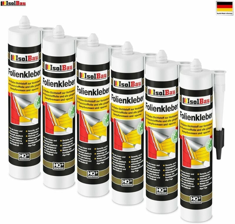 Thumbnail - Isolbau - Folienkleber set Dichtkleber Profi Auspresspistole Dampfsperre Dampfsperrfolie Bitte wählen Sie:: 6 x Folienkl...