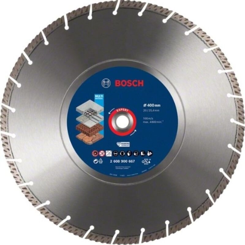 Professional Expert MultiMaterial Diamanttrennscheiben, 400 x 20/25,40 x 3,3 x 12 mm (2608900667) - Bosch