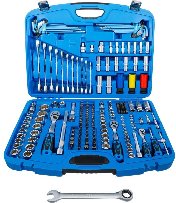 Steckschlüssel-Satz Gear Lock Antrieb 6,3 mm (1/4') / 10 mm (3/8') / 12,5 mm (1/2') 218-tlg.