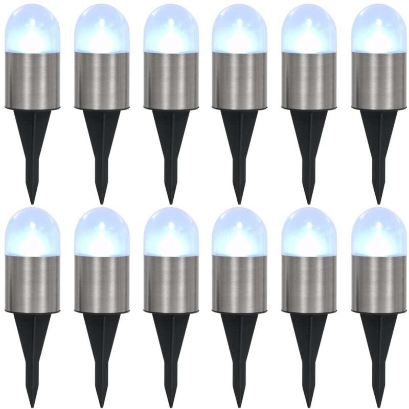 Solar-Bodenleuchten 12 Stk. LED Weiß vidaXL