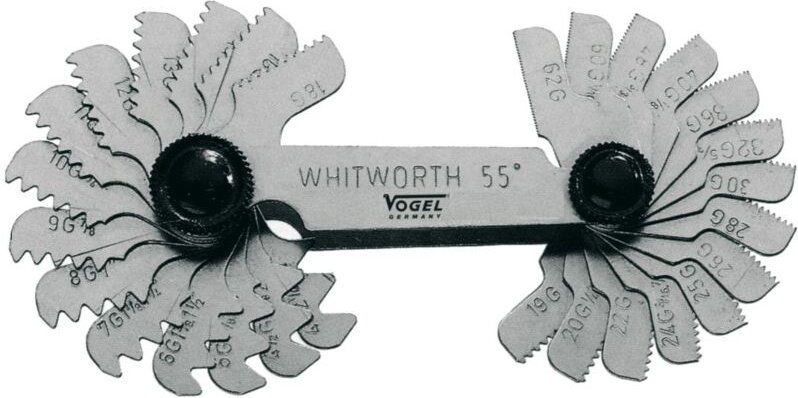 Stahlmodelle, für Gewinde, Whitworth Gewinde Typ 55°, 28 Klingen Vogel 471012