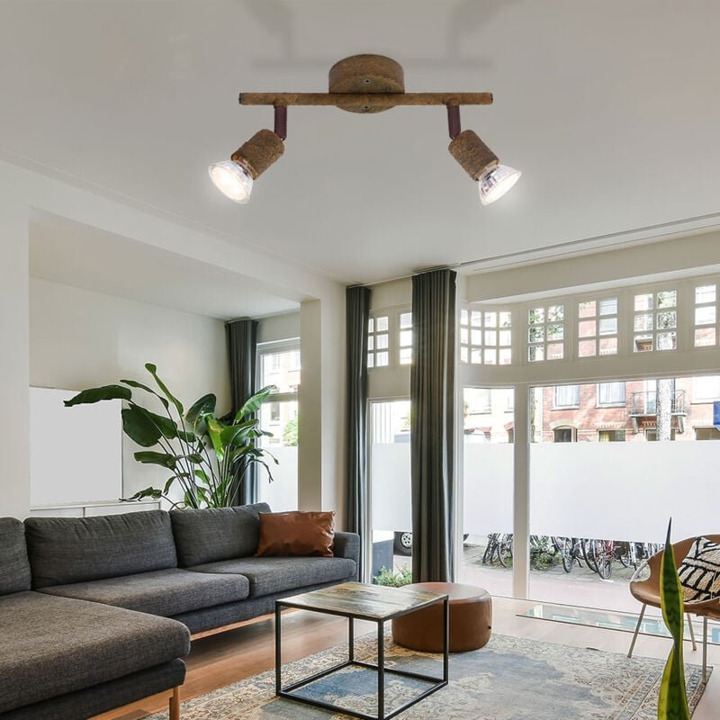 Globo Lighting - led Deckenleuchte Wohnzimmerlampe Deckenlampe rost Spotstrahler verstellbar, 2x 3 Watt 2x 250 Lumen 300...