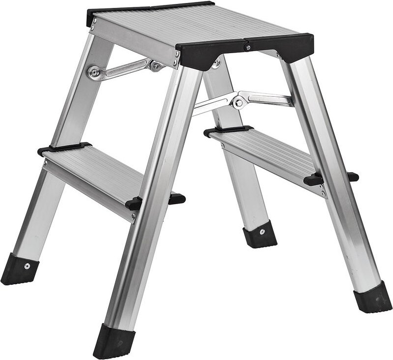 Dema - Alu Klapptritt Haushaltsleiter 2 x 2 Stufen max. 150 kg max. Steighöhe 40,5 cm