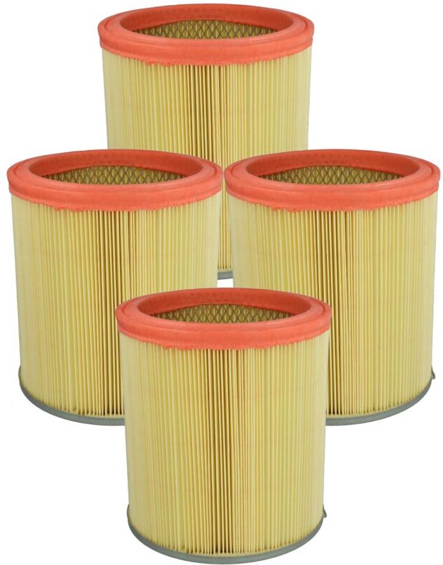 vhbw 4x Faltenfilter kompatibel mit Tefal ZP 0005471 P AT, ZP 0005471 P IT Staubsauger - Patronenfilter Gelb Orange Abwa...