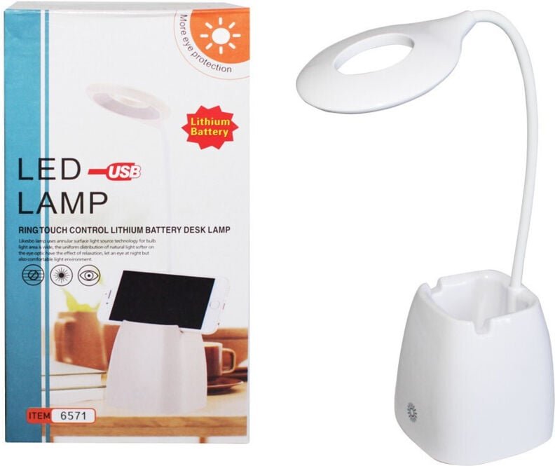 Trade Shop Traesio - Trade Shop - lampada by tavolo scrivania mit 16 led collo flessibile und girevo -