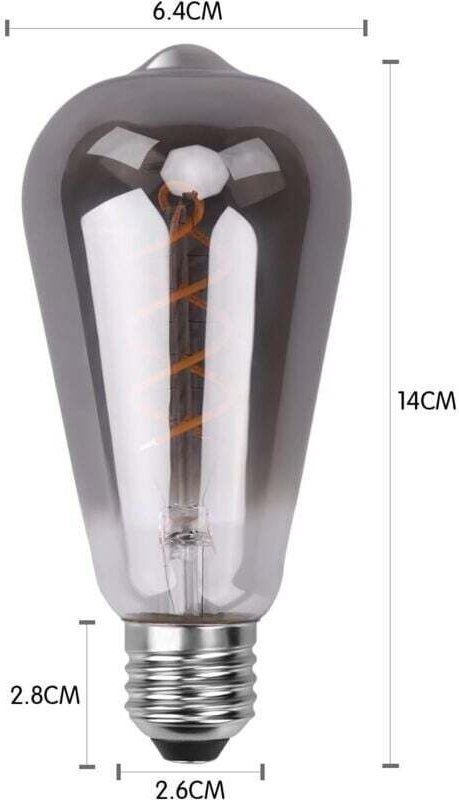 Vintage E27 LED-Lampe, energiesparend, Industriestil, Retro-Antik-Dekorationslampe E27, 6 W, für Schlafzimmer, Restauran...