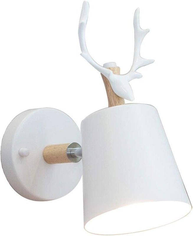 Kreative moderne Wandleuchte, einfache Wandlampe, Eisen-Wandlampe, E27-Sockel, nordischer Hirschkopf, Art-Deco-Stil für ...