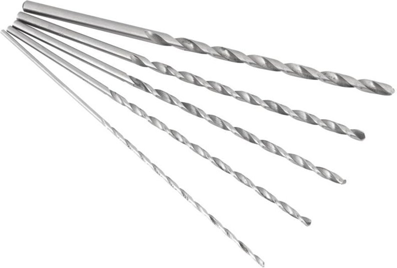 Dewin - 5 Stück 160 mm extra lange Spiralbohrer-Werkzeugsätze aus Hochgeschwindigkeitsstahl mit geradem Schaft, 2–5 mm