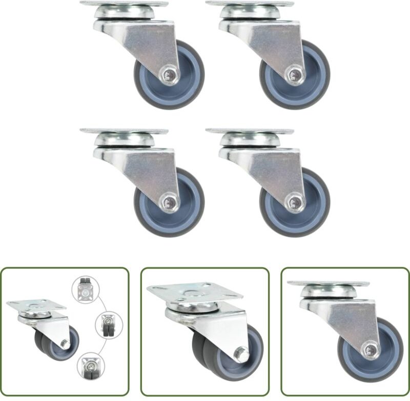 Zwillingsrad - Lenkrollen mit Zwillingsrad 4 Stk. 50 mm