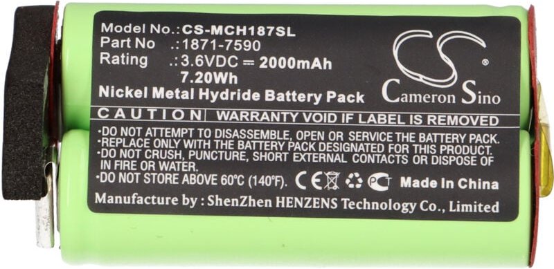 Vhbw - 1x Akku kompatibel mit Moser Super Cordless 1872 clipper, ChromStyle 1871 Haarschneidemaschine (2000 mAh, 3,6 v, ...