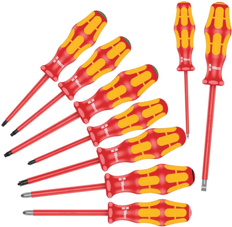 160i/162i/167i/9 vde Schraubendreher-Set 9teilig Schlitz, Kreuzschlitz Phillips, Kreuzschlitz p - Wera
