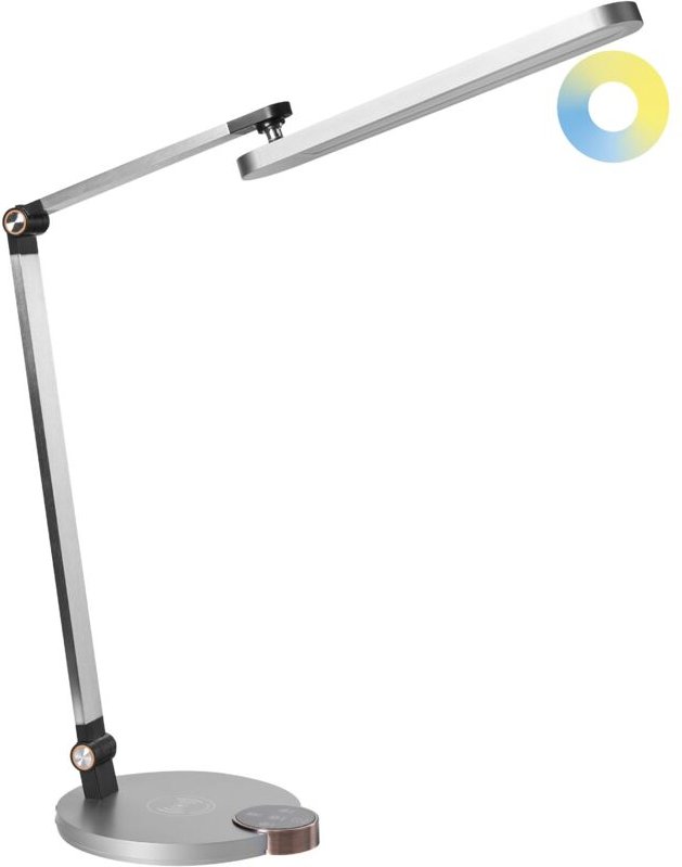 LED Schreibtischlampe CAROY mit kabellosem Ladegerät Grau
