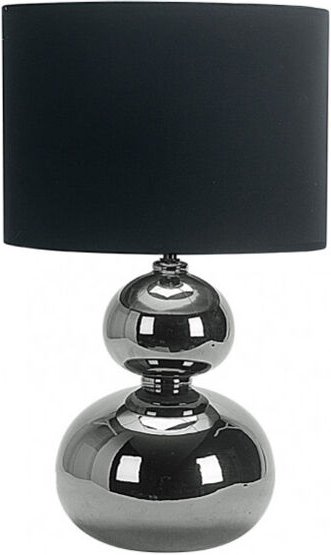 Fabrilamp - roa keramik tischlampe 1xe27 chrom lampenschirm schwarz 51x30x30 cm