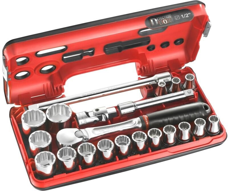 FACOM Steckschlüssel-Set 1/2 D-Box, 21-tlg., Art.Nr. SL.DBOX112PB