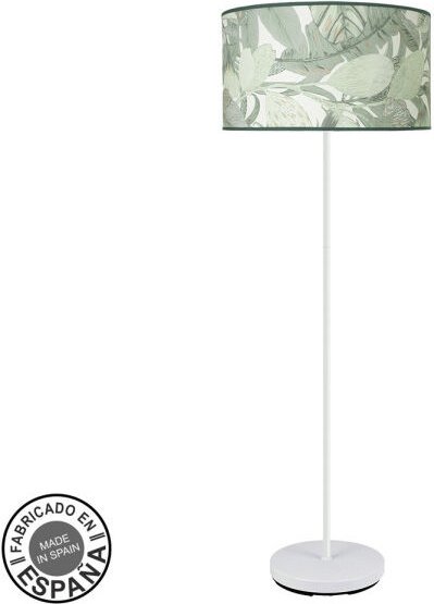 Fabrilamp - Stehleuchte de Stehleuchte Moda 1xe27 Weiß/grünes Blatt