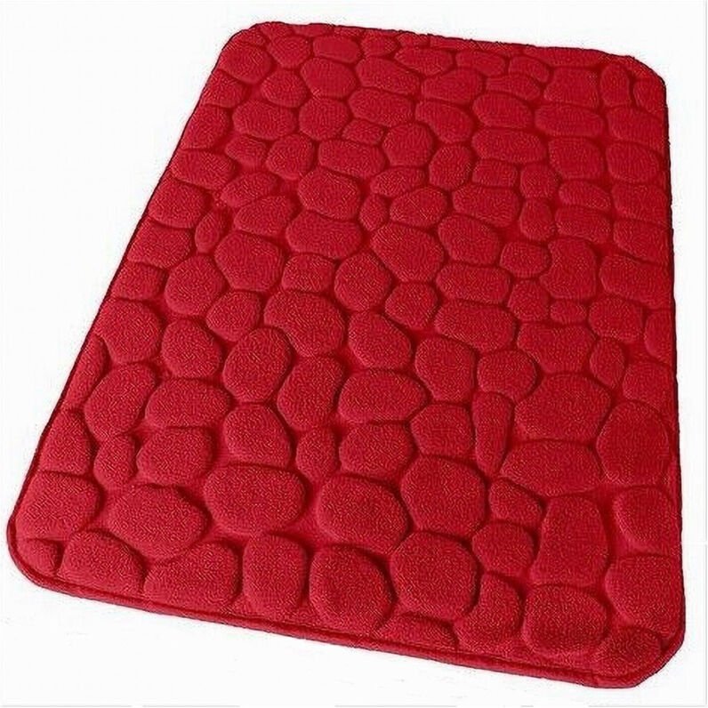 Trade Shop Traesio - Trade Shop - tappetino tappeino nach arredo 45X75 cm effetto sassi rosso 69935 -