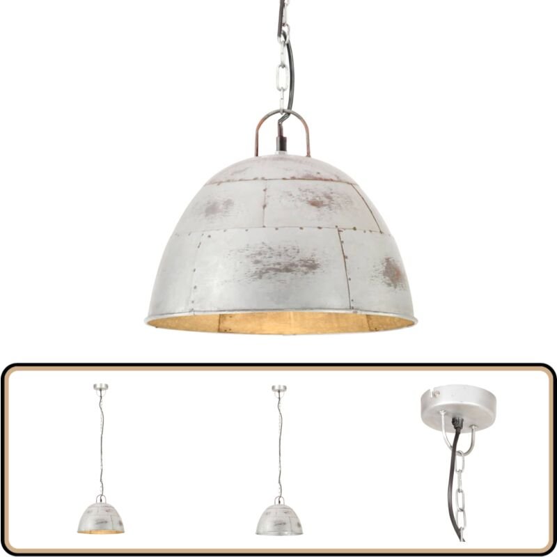 Hängelampe Vintage Industriestil 25 W Silbern Rund 31 cm E27 - Hängelampe - Industrielampen - Vintage Lampe - Eisenlampe...