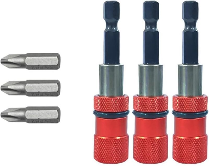 3-teiliger magnetischer Bithalter mit einstellbarem Schraubentiefenanschlag, 1/4-Zoll-Sechskantschaft, Trockenbau-Schrau...