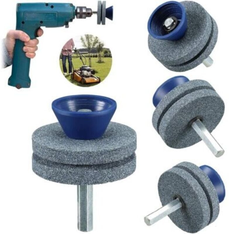 Thumbnail - Tigrezy - 3er-Pack Universal-Rasenmäher-Messerschärfer, für jede elektrische Bohrmaschine und Handbohrmaschine, rotieren...