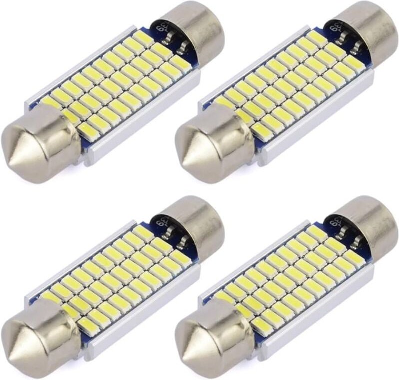 Aougo - 4 Stück C5W led Anti-Fehler Weiß 41 mm 3014 Glühbirnen 30SMD Festoon Dome Auto-Innen-LED-Licht 211-2 578 dc 12 v...