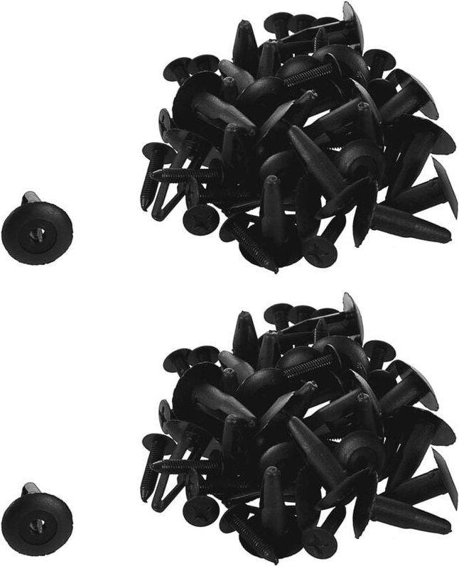 50 Stücke Kunststoff Nieten Verschluss Auto Stoß Stange Clips 32mm Schwarz