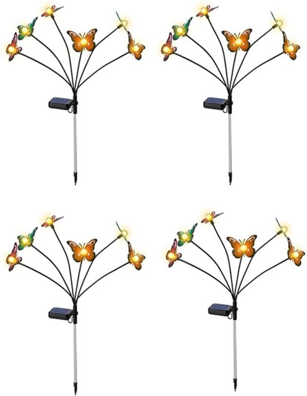 4PCS Solar Garten Lichter Schwanken Licht, 6LED Schwanken Durch Wind
