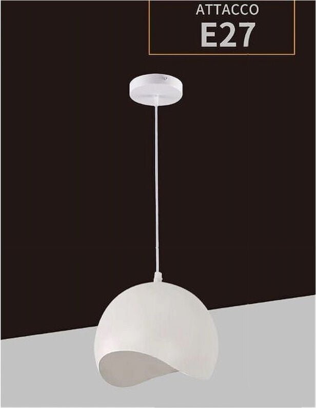 Trade Shop Traesio - Trade Shop - ausgaben des pendent forma di guscio d'uovo luce E27 B93 - Weiß