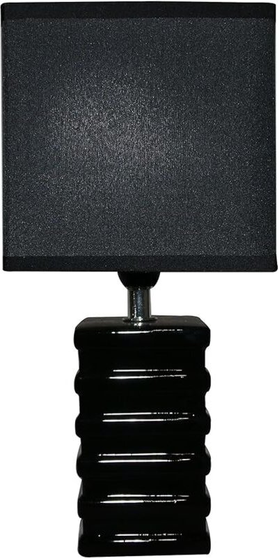 King Home SCHWARZE TISCHLAMPE Keramik rechteckiger Sockel 14x11x29,5 cm