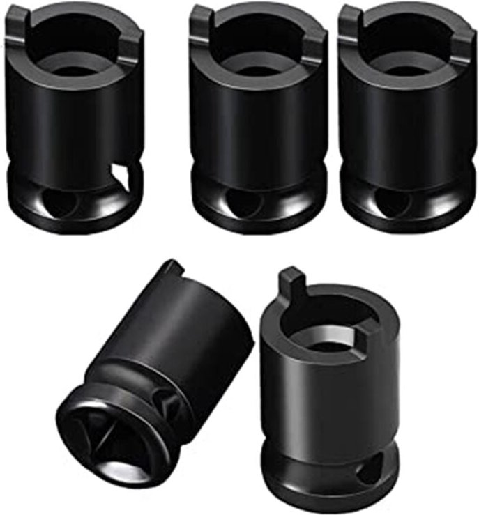 5-teiliger Winkelschleifer-Steckschlüssel, Winkeldruckplatten-Entfernungshülse, Stahlrohradapter