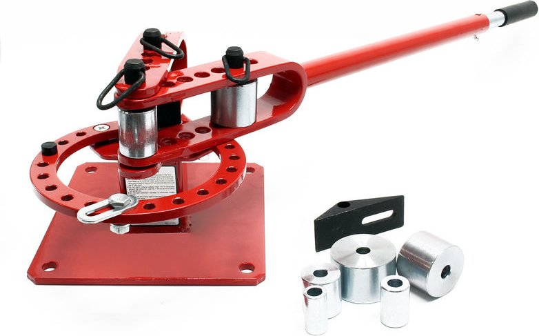 Kompaktes Biegegerät 255 x 1250 x 235 mm, Biegemaschine für Flachstahl, Baustahl, Rundstahl & Vierkantstahl mit 7 Matriz...