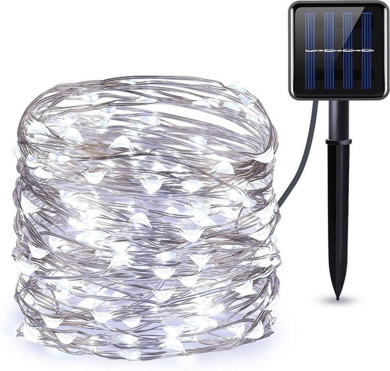 Thumbnail - Solar-Lichterkette für draußen, 22 m, 200 LEDs, Solar-Lichterkette, wasserdicht, für draußen, 8 Modi, Dekorationslicht f...