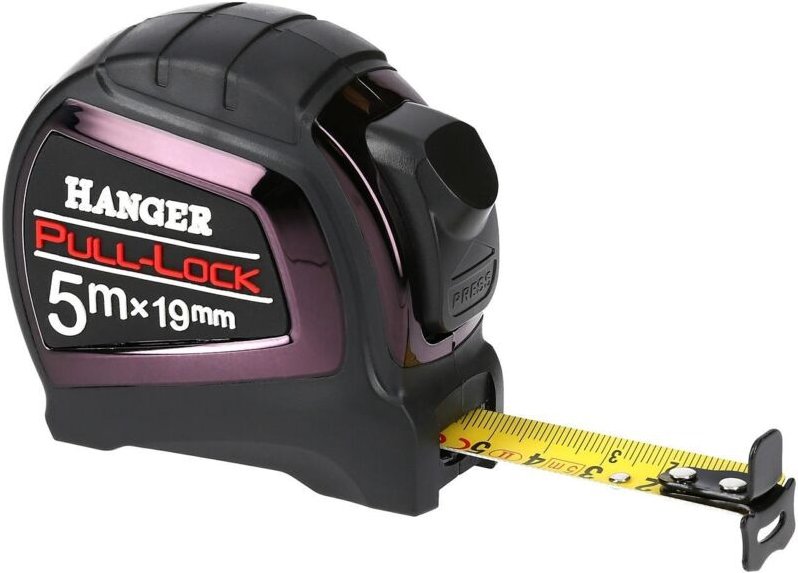 Hänger Zugverschluss Maßband 5 Meter Schwarz Ergonomisch