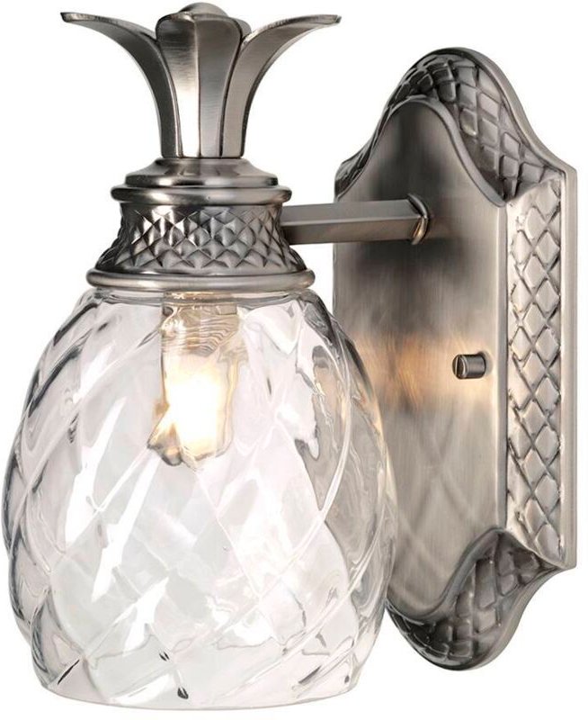 Plantation - 1 Licht Wandleuchte im Freien Kuppel Nickel poliert IP44, G9 - Elstead