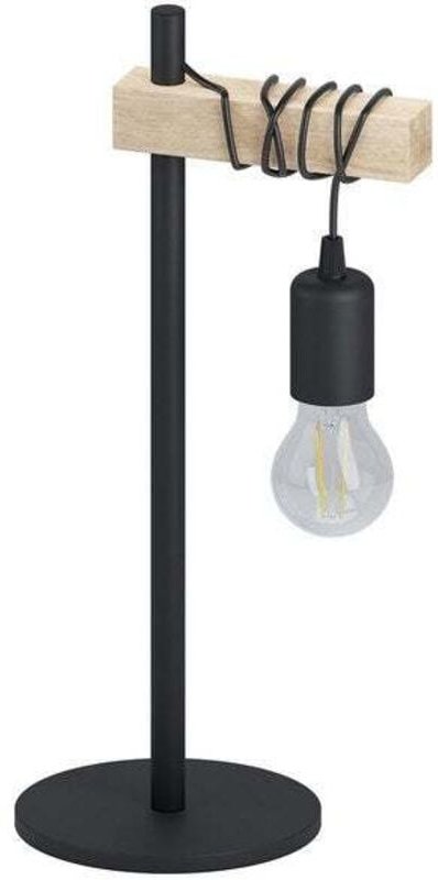 Eglo - Tischleuchte Townshend schwarz natur 50 x 17,5 x 15,5 cm Lampen
