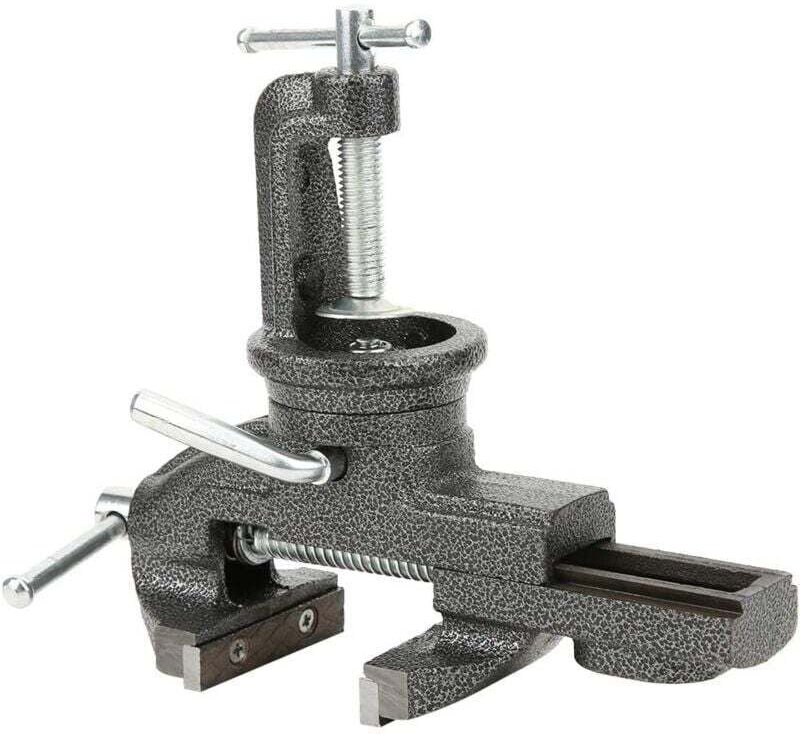 80 mm Tischschraubstock mit 360° schwenkbarem Klemmkopf für Hardware und Befestigungselemente – Drehschraubstock aus Gus...