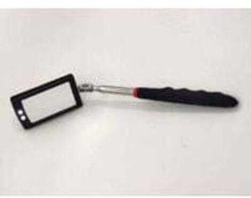 Teleskop-Inspektionsspiegel, LED-Teleskopspiegel mit 2 hellen LED-Lichtern, weicher, rutschfester, ausziehbarer Griff, A...