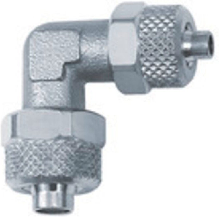 Winkelverbinder, red., für Schlauch 8/6 - 6/4 mm, sw 10, ms vern. - Riegler