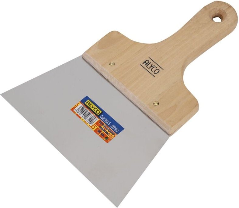 Edelstahlspatel mit Holzgriff 140 mm