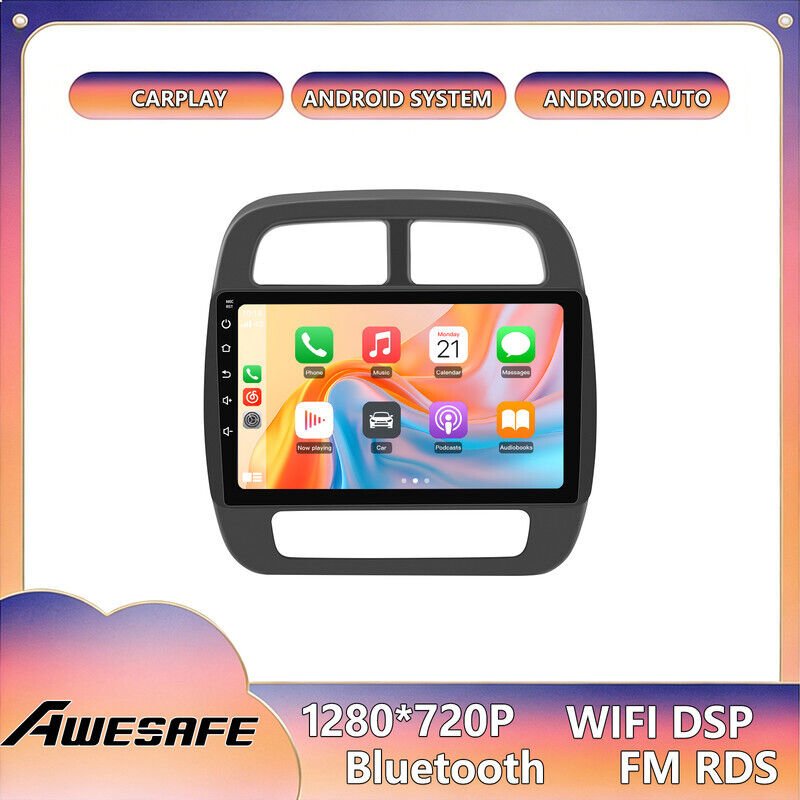 AWESAFE Autoradio Android 13 2GB+64GB für Renault KWID (2015-2019) 10'' Touchscreen CarPlay GPS Android Auto
