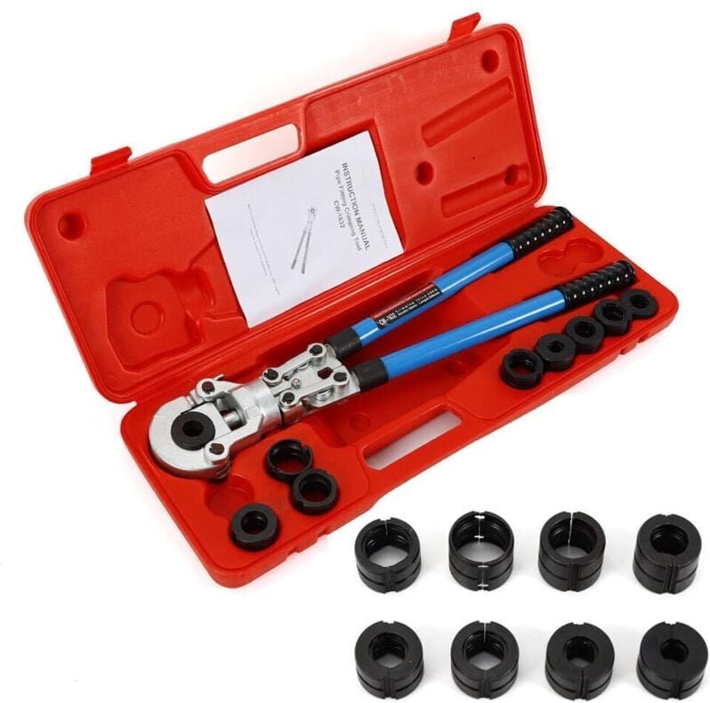 Preßzange Rohrpresszange 12-28mm V-Kontur 16-32mm TH-Kontur Presszange Crimpzangen Set für Kupferrohr Verbundrohr ALU PE...