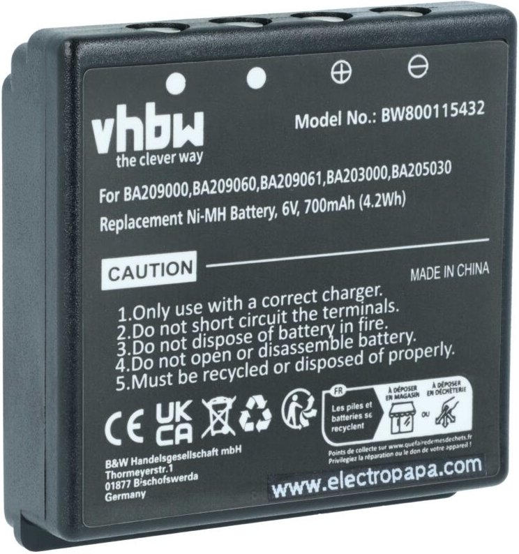 vhbw Akku Ersatz für HBC BA209062, BA225000, BA209061, BA225030 für Industrie-Funkfernsteuerung Fernbedienung (700 mAh, ...