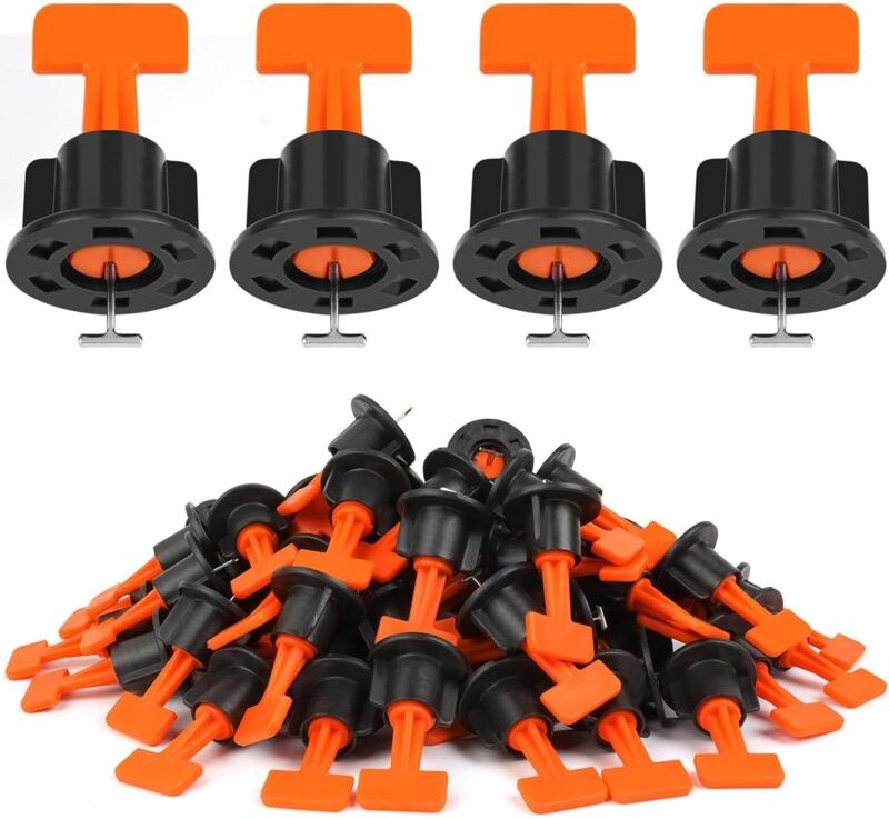 Fliesennivellierer, 50 Stück Fliesennivellierhilfen, Nivellierer für Fliesen mit 1 Spezialschlüssel, Fliesenlegerhilfen ...